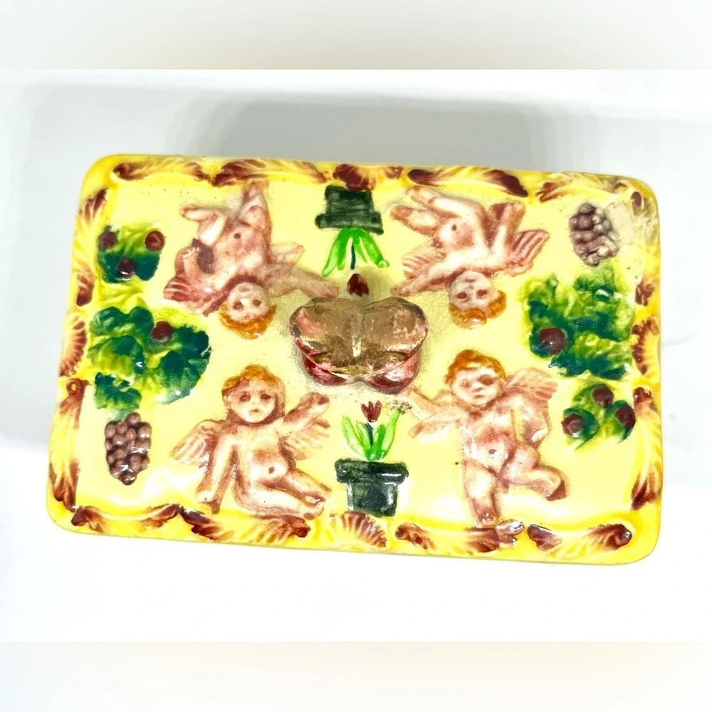 Occupied Japan Cherub Trinket Box